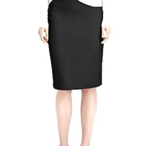 J.CREW BLACK PENCIL WOOL SKIRT MID LENGHT ZIPPED SIDE SIZE 4